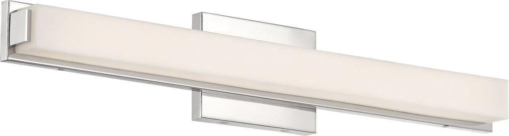 Nuvo Slick 1-Light 25" LED Vanity w/ White Acrylic Diffuser in Polished Nickel