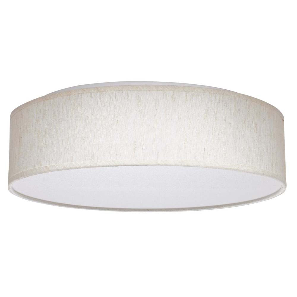 20w 15-in Tunable Beige Fabric Drum LED Decor Flush Mount Acrylic Diffuser