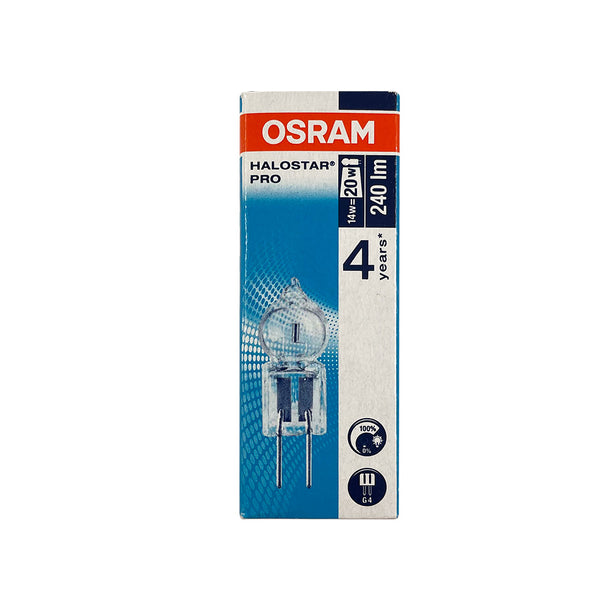 OSRAM 64423 G4 12V 14W Brilliant Light - Halostar PRO Halogen Lamp - 2 –  BulbAmerica