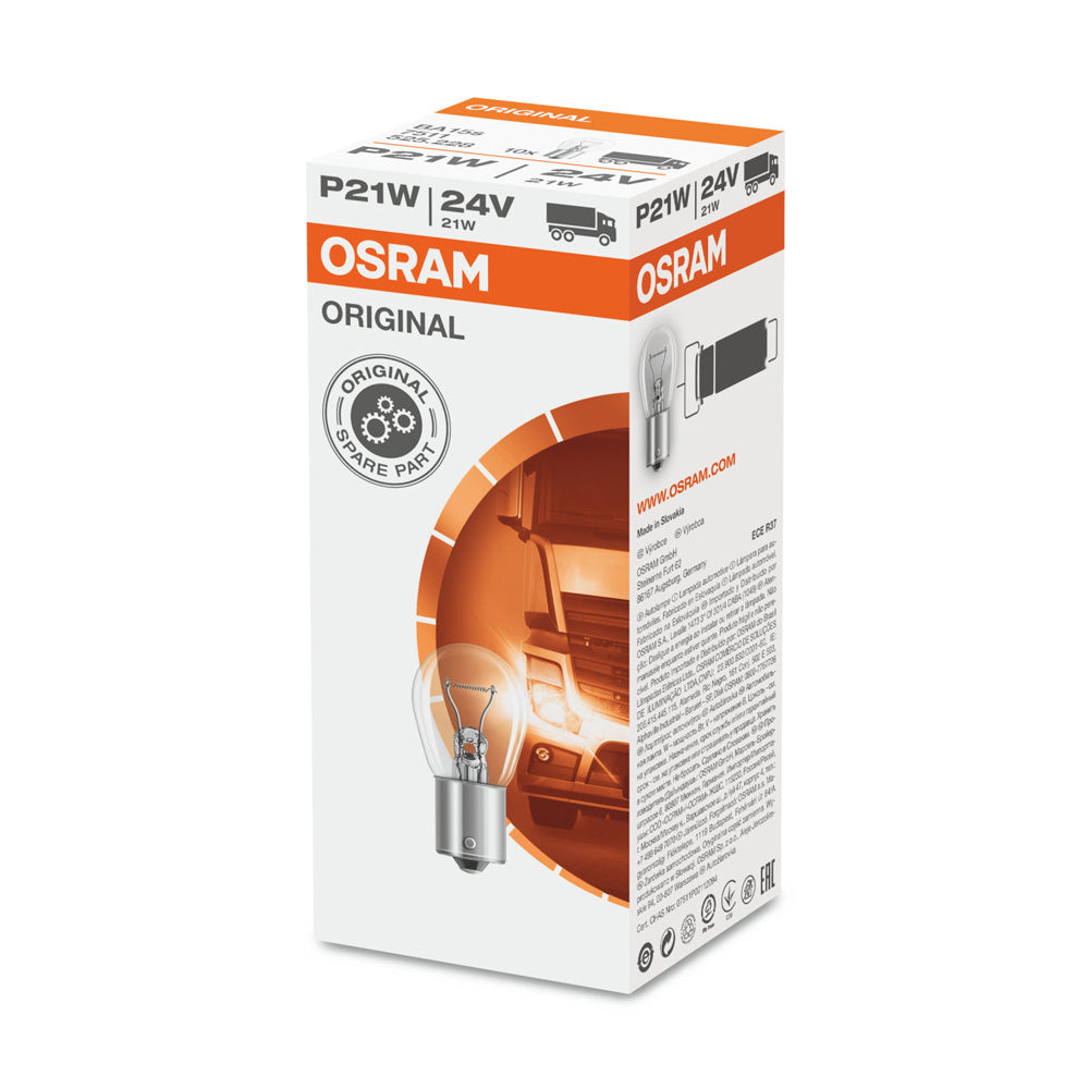 10-PK Osram 7511 24V P21W Automotive Bulb - Engineered for Trucks and Buses