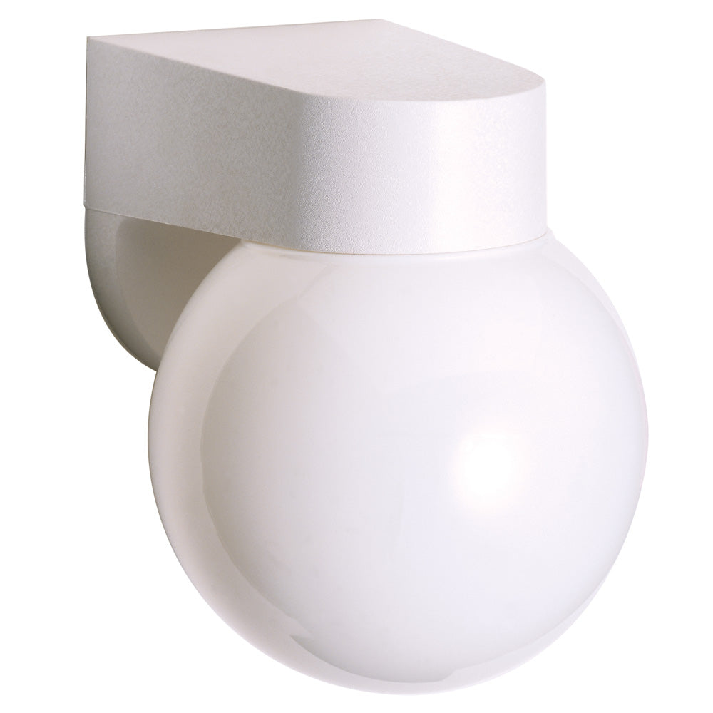 Nuvo 1-Light 6" Porch Outdoor Wall Light w/ Lexan Globe and White Finish