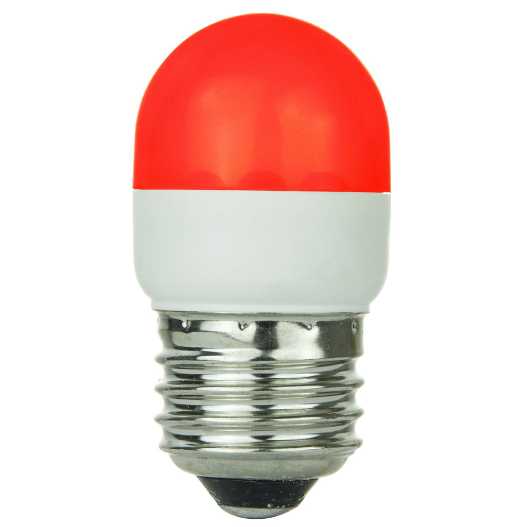 SUNLITE Red LED 0.5w Tubular T10 Medium Screw In Base Light Bulb