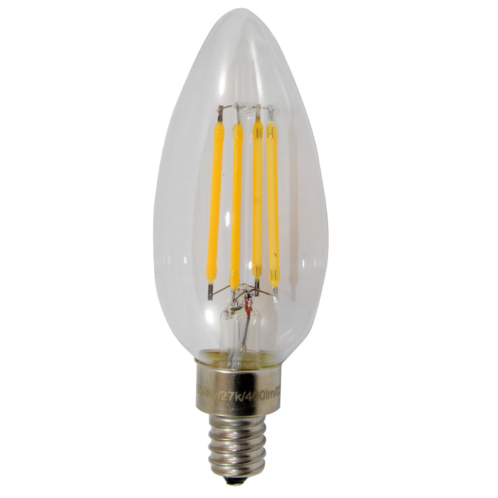 Sunlite 80635-SU Antique Filament LED 4W 2700K E12 Chandelier Light Bulb