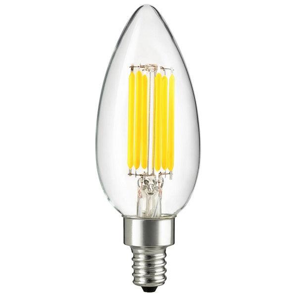 Sunlite 80647-SU LED 6W 2700K E12 Dimmable Antique Filament Chandelier Bulb