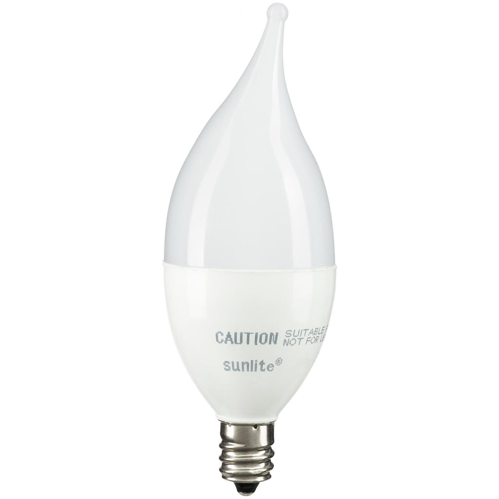 SUNLITE 80773-SU LED Flame Tip Chandelier 5w Light Bulb 2700K Soft White