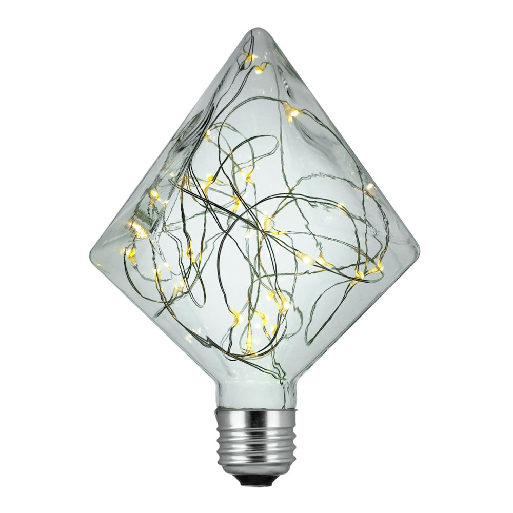 6Pk - SUNLITE LED Diamond Warm White 1.5w Decorative Light Bulb - E26 Medium base