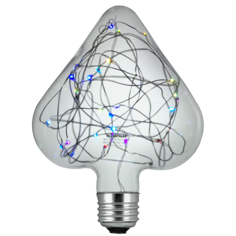 6Pk - SUNLITE LED Heart Multi-Color 1.5w Decorative Light Bulb - E26 Medium base
