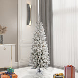 Vickerman 5.5Ft. Flocked White on Green 252T Christmas Tree 200 Multi-color LED_1