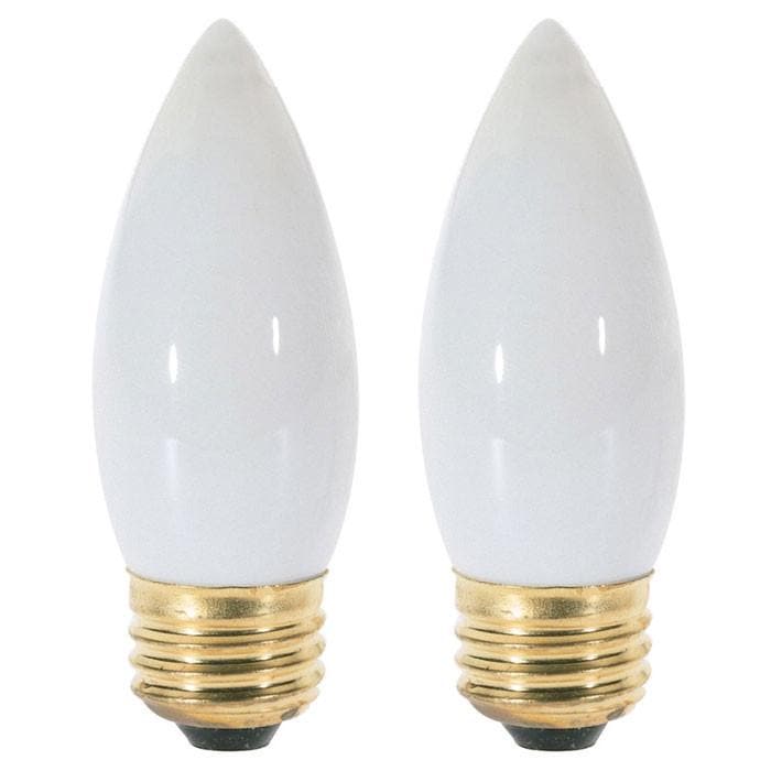 Satco A3538 40W 130V B10.5 Torpedo White E26 Base Incandescent 2 light bulbs