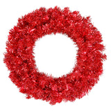 24" Red Wreath - 50 Red LED Lights 180 Tips