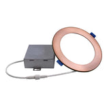 DLE6 Series 6 in. Round Aged Copper Flat Panel LED Downlight in 3000K - BulbAmerica