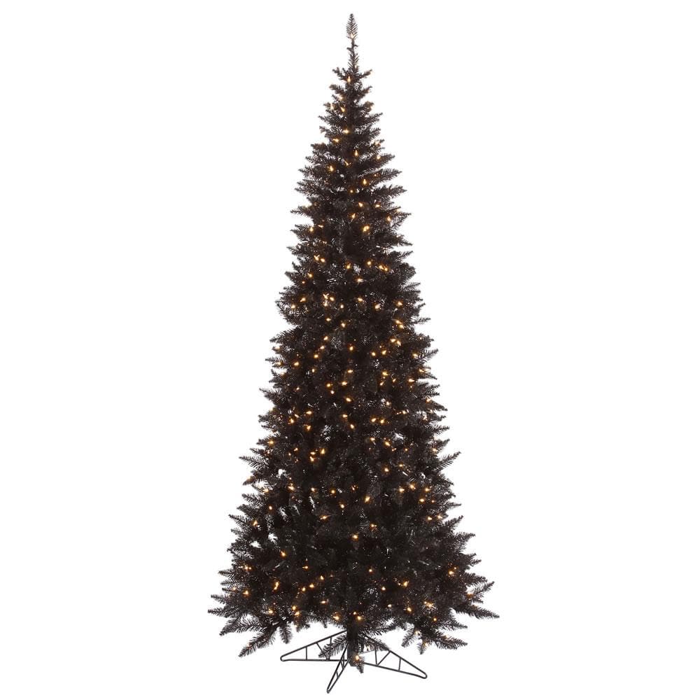 Vickerman 5.5Ft. Black 722 Tips Christmas Tree 300 Clear Mini Lights