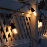 24Ft Outdoor LED String Lights 2W S14 LED Warm White Bulb w/ 12 Sockets_4