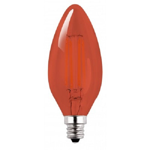 Luxrite Antique Filament LED 4 Watt Red E12 Chandelier Light Bulb