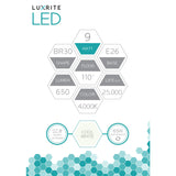 Luxrite 9W BR30 Dimmable LED 4000K Cool White Light Bulb_3