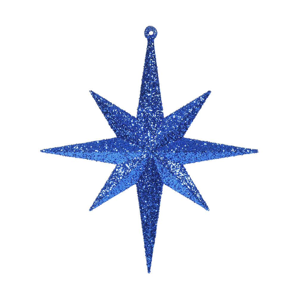 Vickerman 8 in. Blue Glitter Star Christmas Ornament