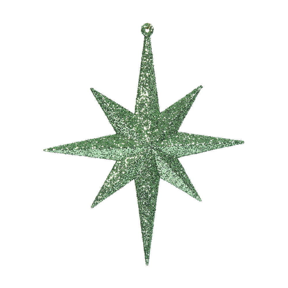 Vickerman 8 in. Celadon Glitter Star Christmas Ornament