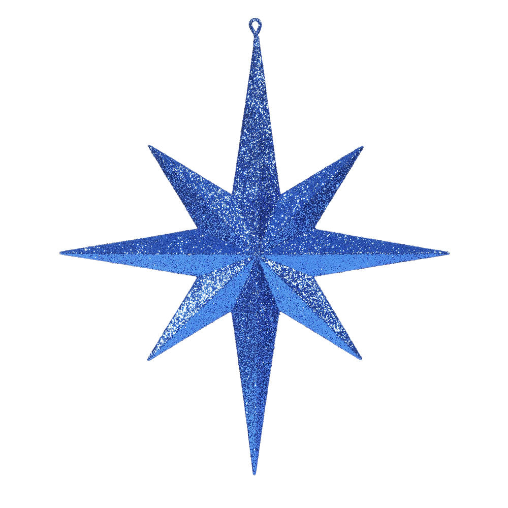 Vickerman 15.75 in. Blue Glitter Star Christmas Ornament