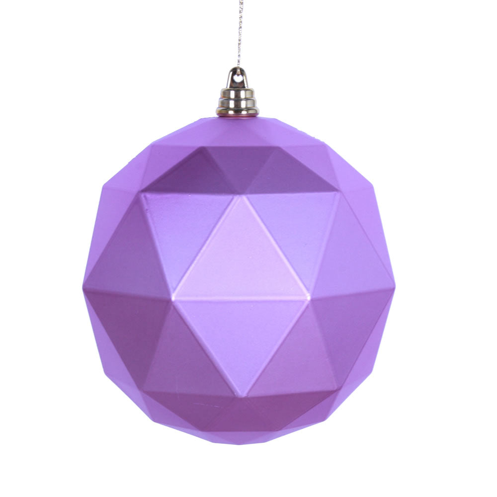 Vickerman 4.75 in. Orchid Matte Geometric Ball Christmas Ornament