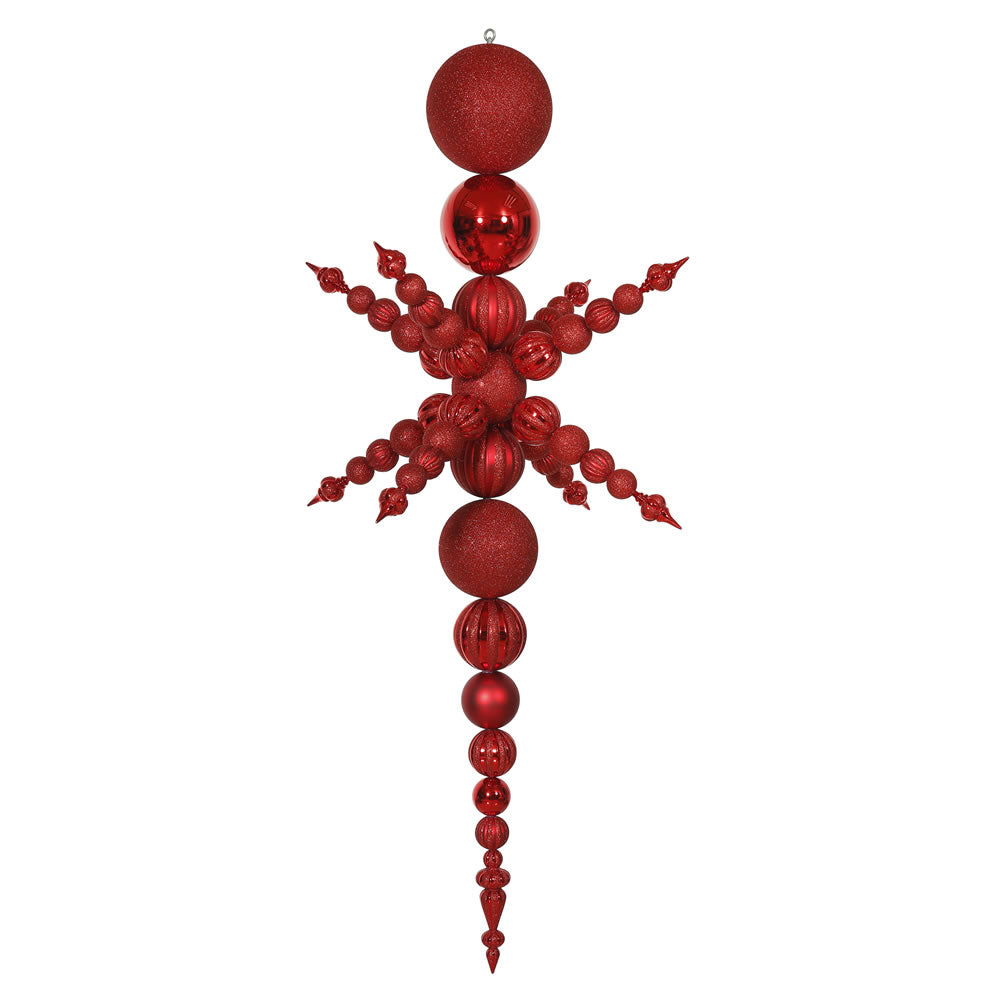 Vickerman 76 in. Red Finial Christmas Ornament
