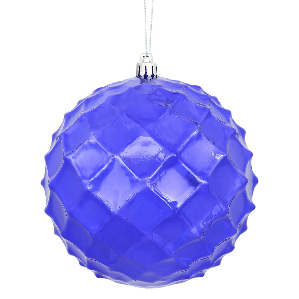 Vickerman 4.75 in. Purple Shiny Diamond Bauble Christmas Ornament