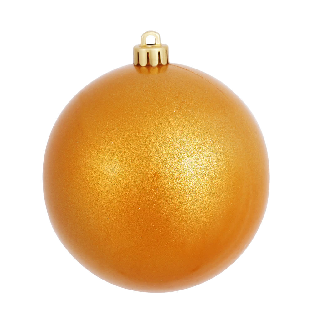 Vickerman 8 in. Antique Gold Candy Ball Christmas Ornament