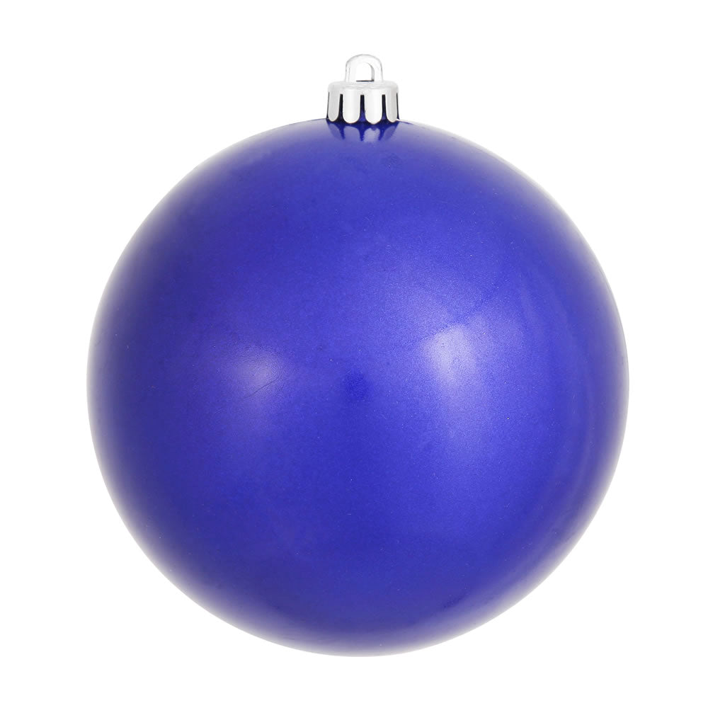Vickerman 4.75 in. Cobalt Blue Candy Ball Christmas Ornament