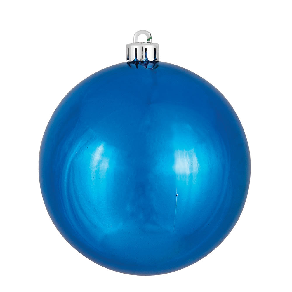 Vickerman 4.75 in. Blue Shiny Ball Christmas Ornament