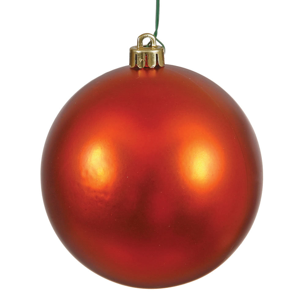 Vickerman 8 in. Burnished Orange Matte Ball Christmas Ornament