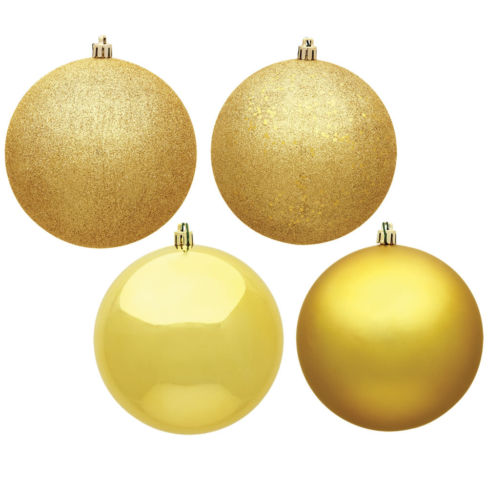 Vickerman 2.75 in. Honey Gold Ball 4-Finish Asst Christmas Ornament