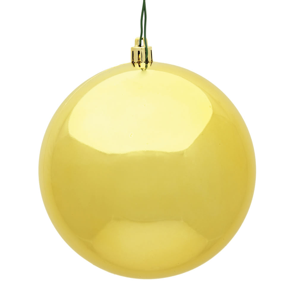Vickerman 8 in. Honey Gold Shiny Ball Christmas Ornament