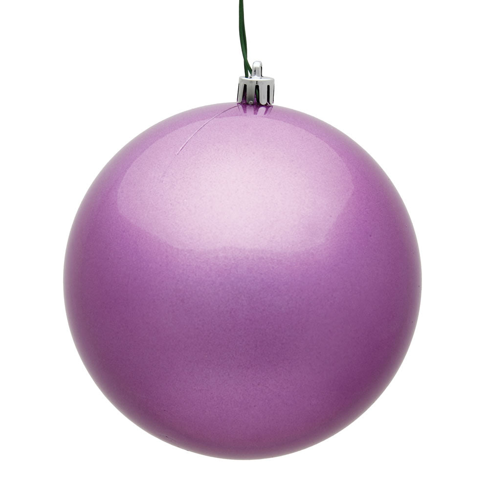 Vickerman 8 in. Orchid Candy Ball Christmas Ornament
