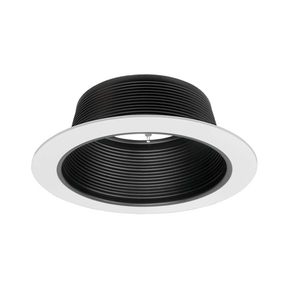 6 in. Black Recessed Baffle Trim with 1 in. White Trim Ring