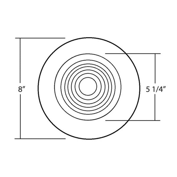 6 in. White Recessed Plastic Shower Trim with Glass Fresnel Lens BulbAmerica