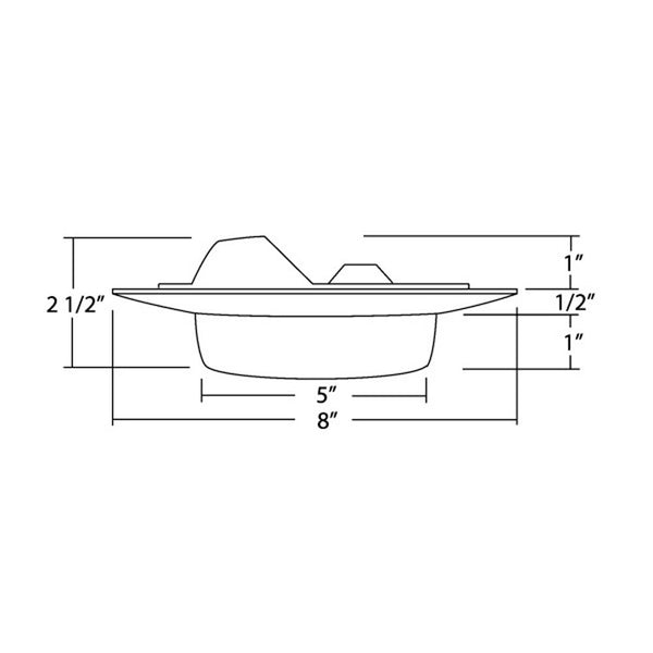 6 in. White Recessed Plastic Shower Trim with Lexan Drop Opal Lens BulbAmerica