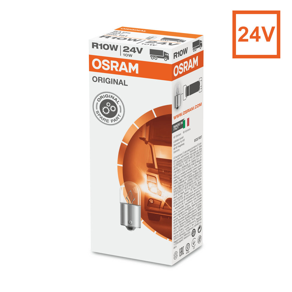 10PK - Osram 5637 R10W 24V 10W Automotive Bulb Engineered for Trucks and Buses
