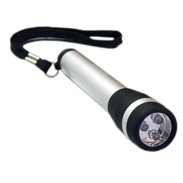 BulbAmerica 3 LED Silver Flashlight in Metal Giftbox