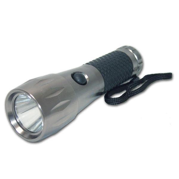 BulbAmerica 3w LED Tactical Silver Flashlight with Carrying Pouch