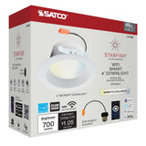 Satco 4 inch 8.7w LED Recessed Downlight Tunable White Starfish IOT 700lm 120v - BulbAmerica
