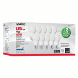 10Pk - Satco 9w 120v A19 LED Light Bulb 5000k E26 Medium base - 60w-equiv