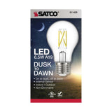 Satco 6.5w A19 LED Dusk to Dawn w/ PhotoCell 2700K Medium base 120v - 60w-equiv - BulbAmerica
