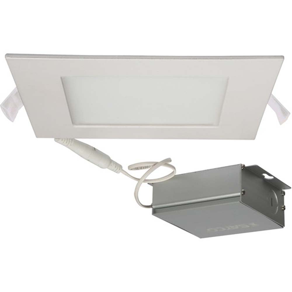 12 watt LED Direct Wire Downlight Edge-lit 6 inch 3000K 120 volt Dimmable Square Remote Driver