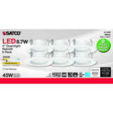 6Pk - Satco 8.7w LED 4-in 90 CRI 3000K Warm White Downlight Retrofit - BulbAmerica