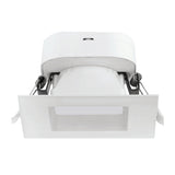 Satco 4" 7W Square LED Direct Wire DownLight  - 2700K - Warm White, White Finish