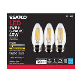 3Pk - Satco 4w B11 LED 2700K Medium Base Dimmable - 40w equiv_3