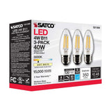 3Pk - Satco 4w B11 LED 3000K Medium Base Dimmable - 40w equiv_6