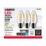 3Pk - Satco 4w B11 LED 3000K Medium Base Dimmable - 40w equiv_1