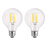 2Pk - Satco 5.5w 120v G25 LED Filament 2700k Warm White E26 Base Dimmable Bulb