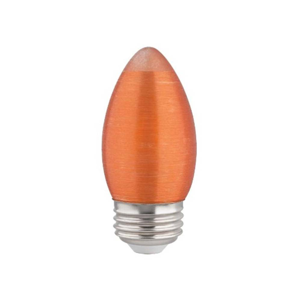 Satco S23407 2w C11 LED Satin Spun Amber 120v Medium Base 100lm 2100k bulb