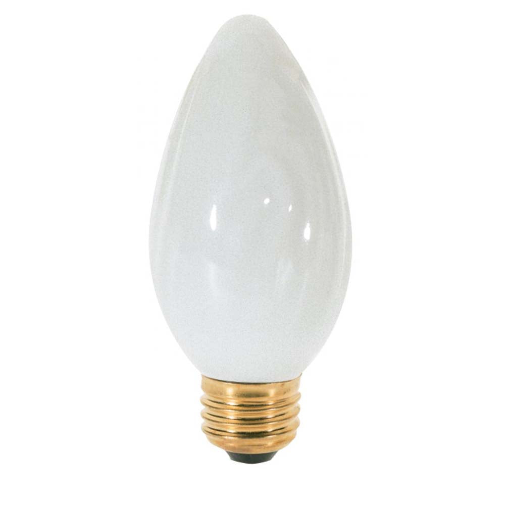Satco 15W 120V F10 White E12 Candelabra Base Incandescent bulb
